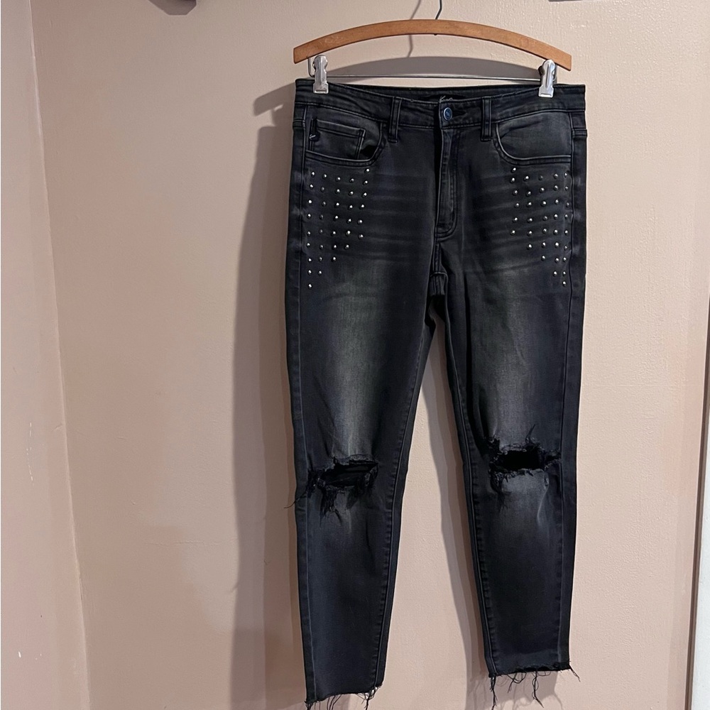 KanCan Destructed Black Jeans